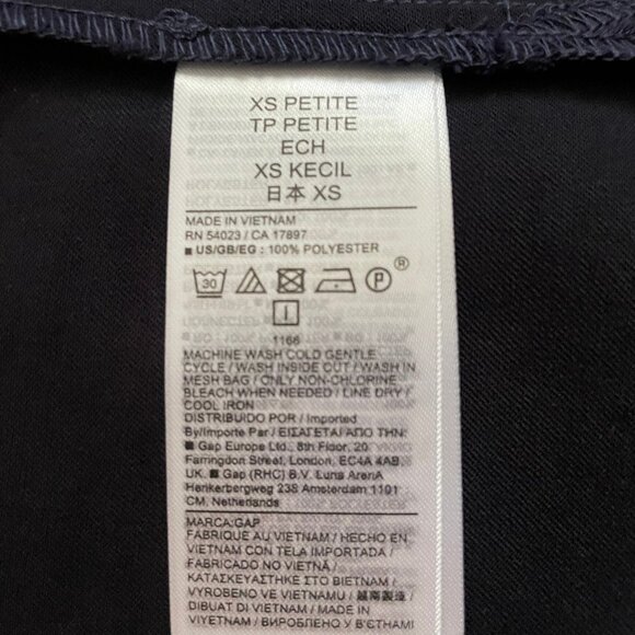 Gap satin midi skirt, navy blue, size PXS, NWT - Picture 6 of 10